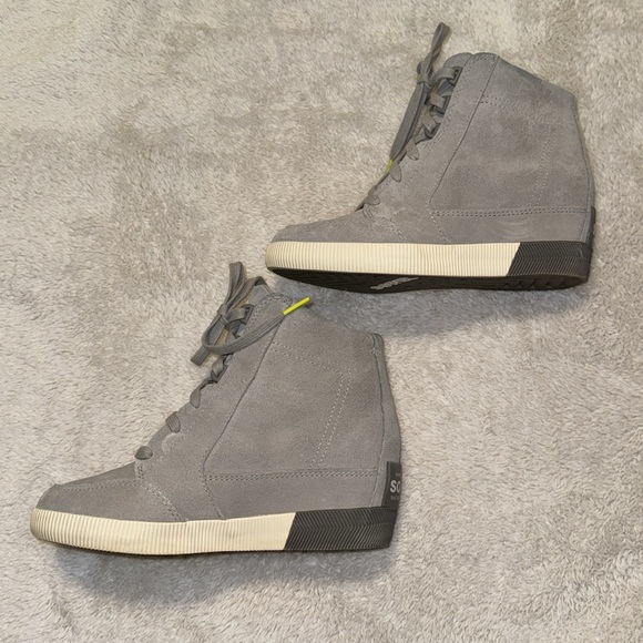 🩶EUC Sorel Out N About Waterproof Leather Wedge Sneakers - Picture 5 of 12
